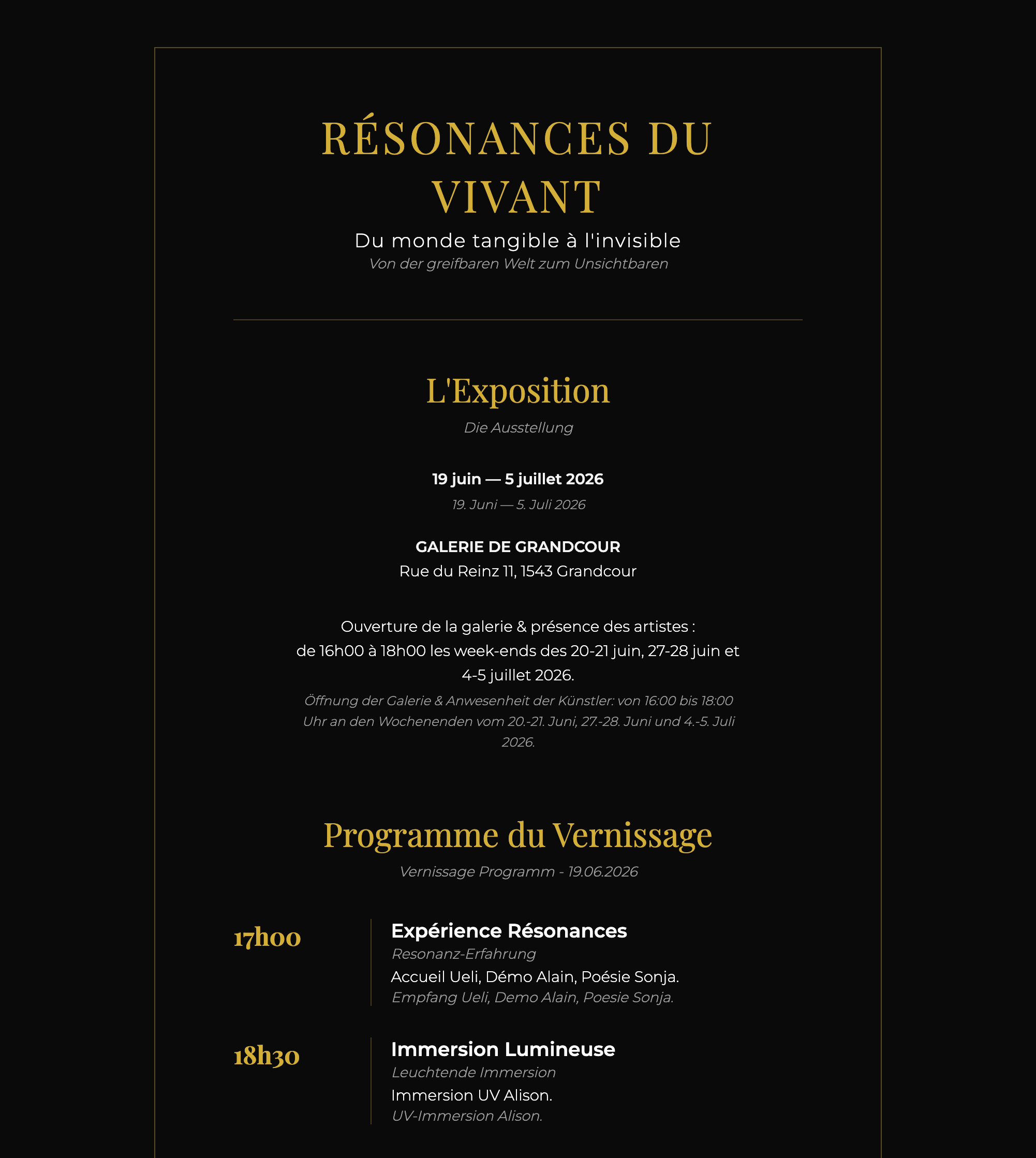 Résonances du Vivant